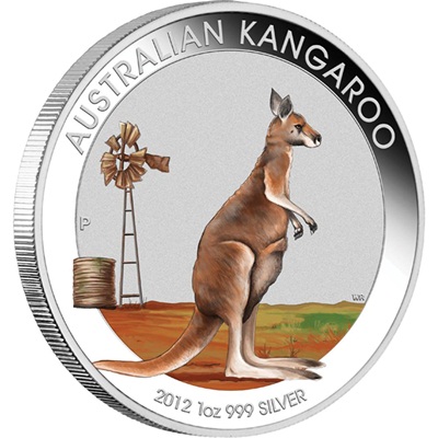 2012 1oz Silver KANGAROO Coloured Coin - BEIJING EXPO